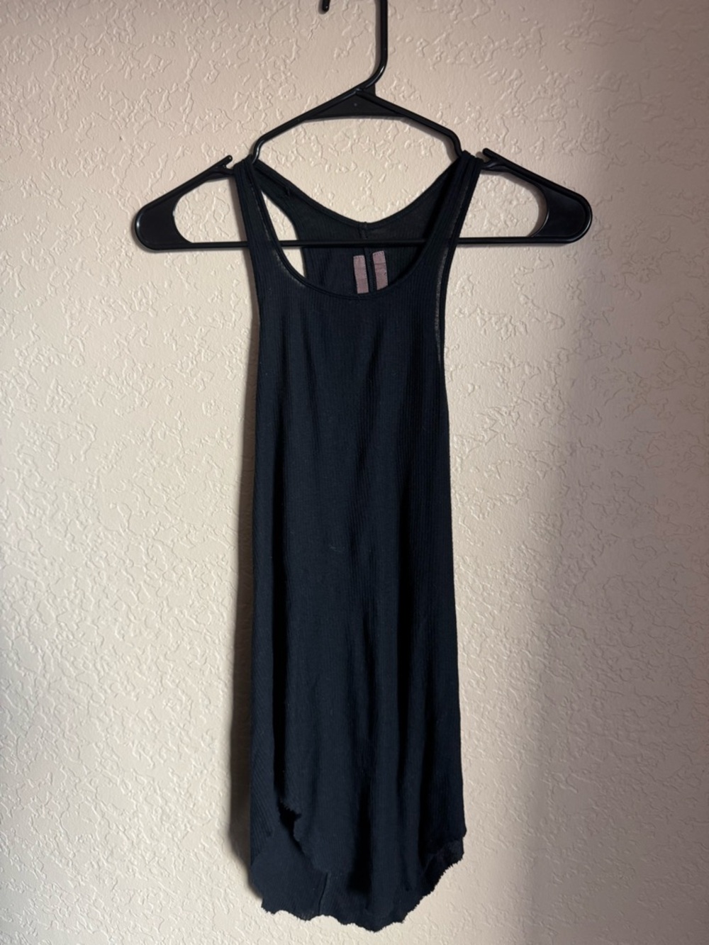 Rick Owens Black Ribbed Racerback Tank